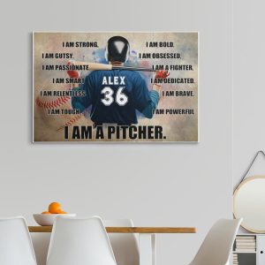 i am a pitcher baseball canvas prints wall art decor 7637