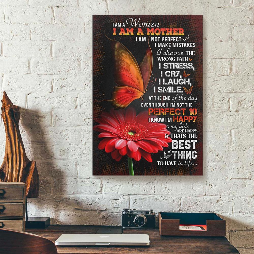 i am a women i am a mother butterfly mothers day gift canvas prints wall art decor 3872
