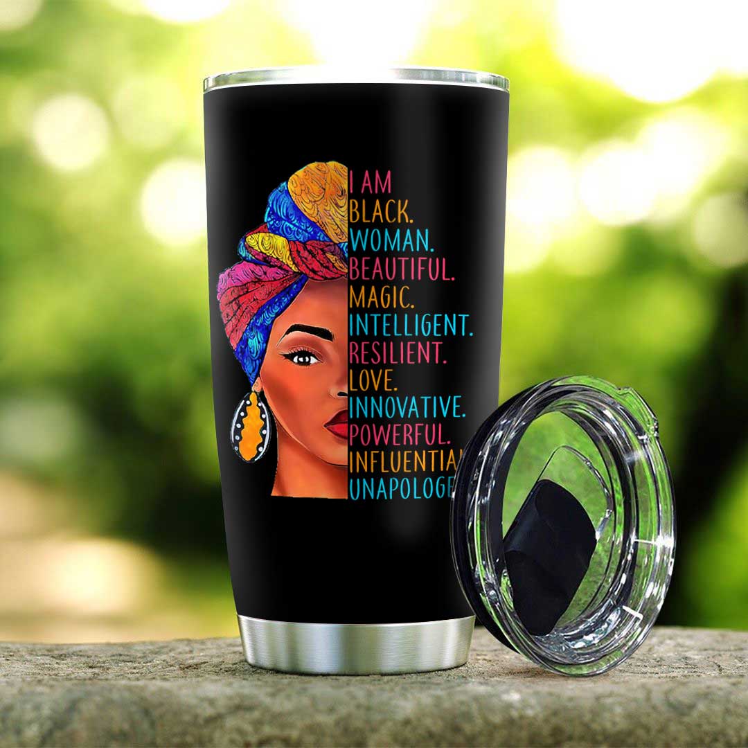 I Am Black Woman Personalized Stainless Steel Tumbler i am black woman personalized stainless steel tumbler 7043