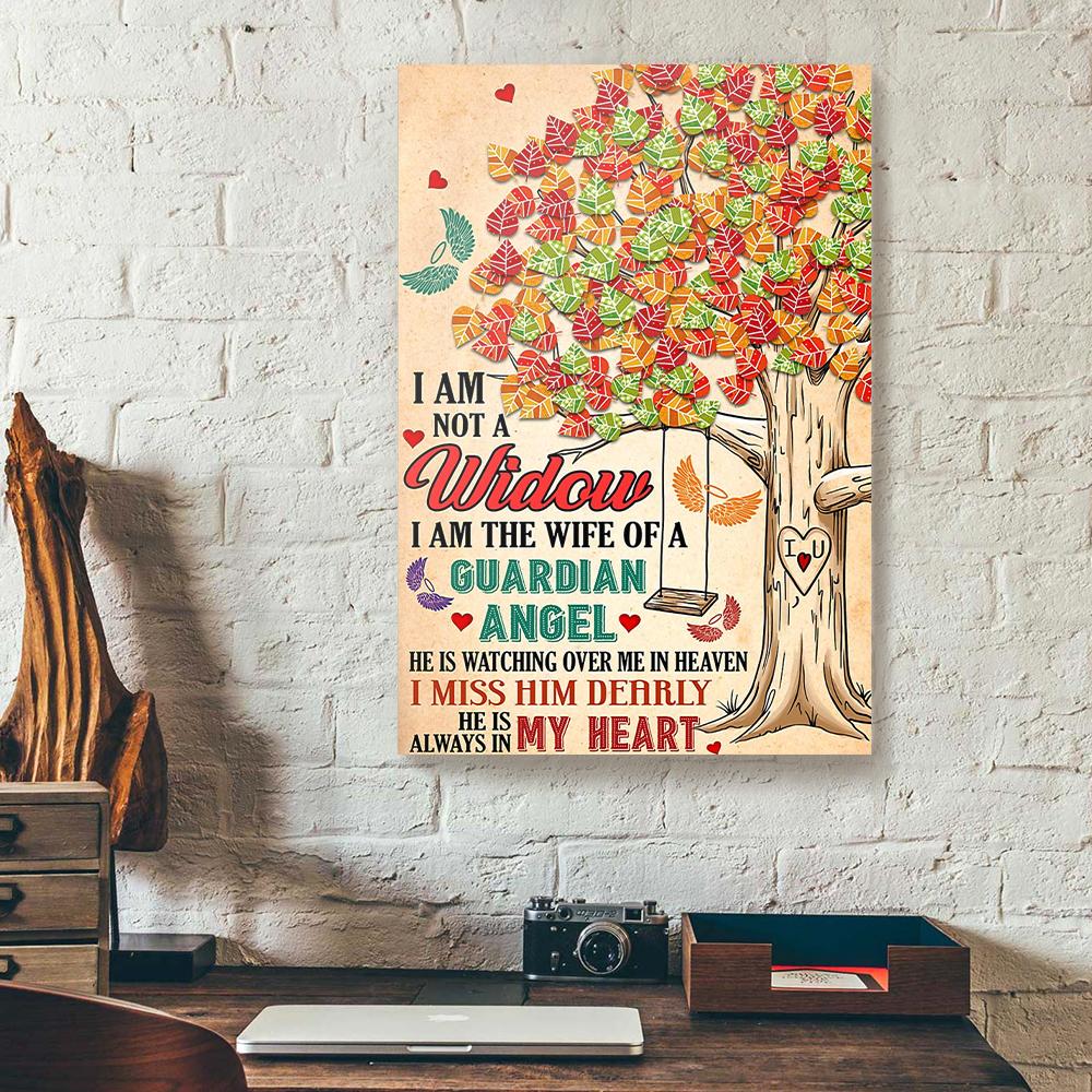 i am not a widow i am the wife of a guardian angel tree heart widow canvas prints wall art decor 2478