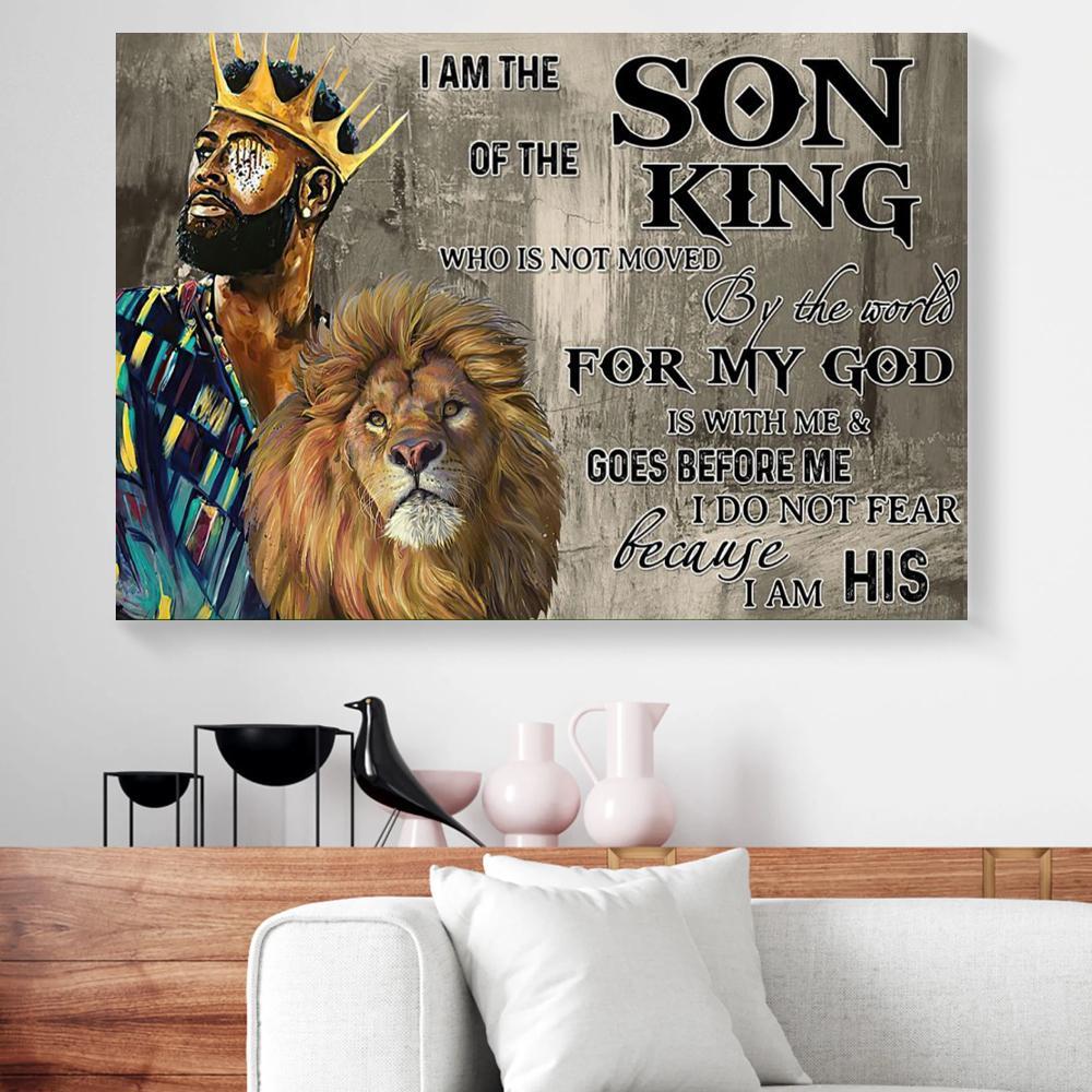 i am the son of the king lion black man canvas prints wall art decor 1781