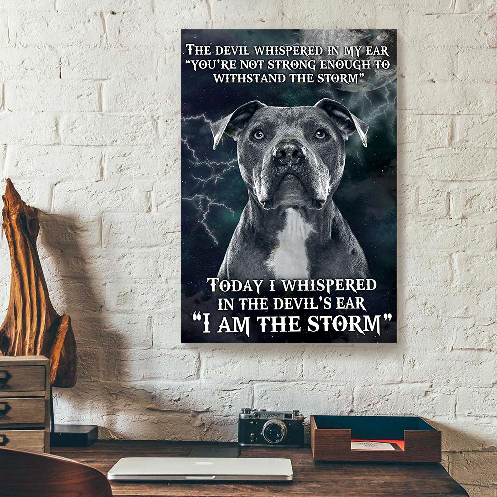 i am the storm pitbull canvas prints wall art decor 2252