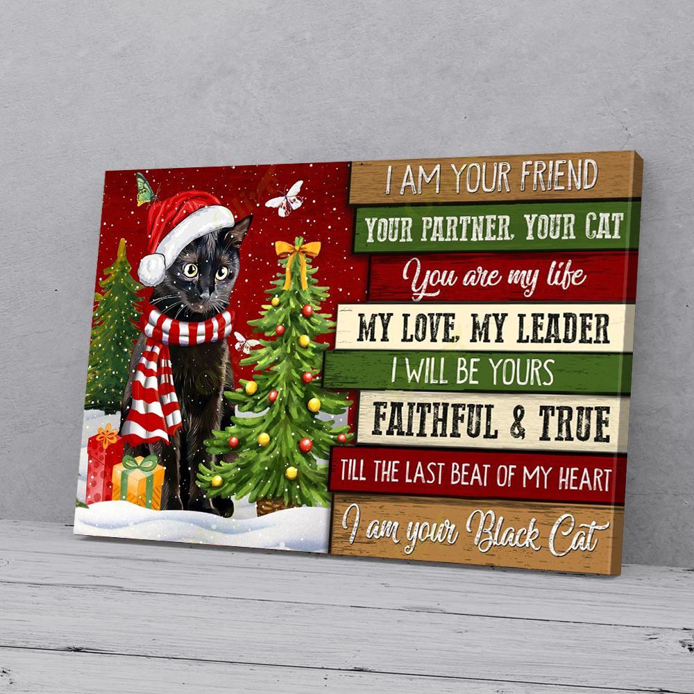 i am your friend i am your black cat christmas canvas prints wall art decor 6626