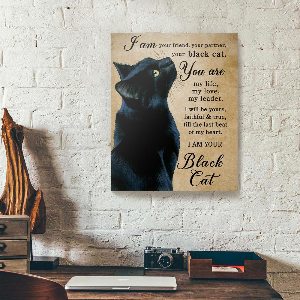 I Am Your Friend Your Partner Your Black Cat Vintage Canvas Prints - Wall Art Decor i am your friend your partner your black cat vintage canvas prints wall art decor 8738