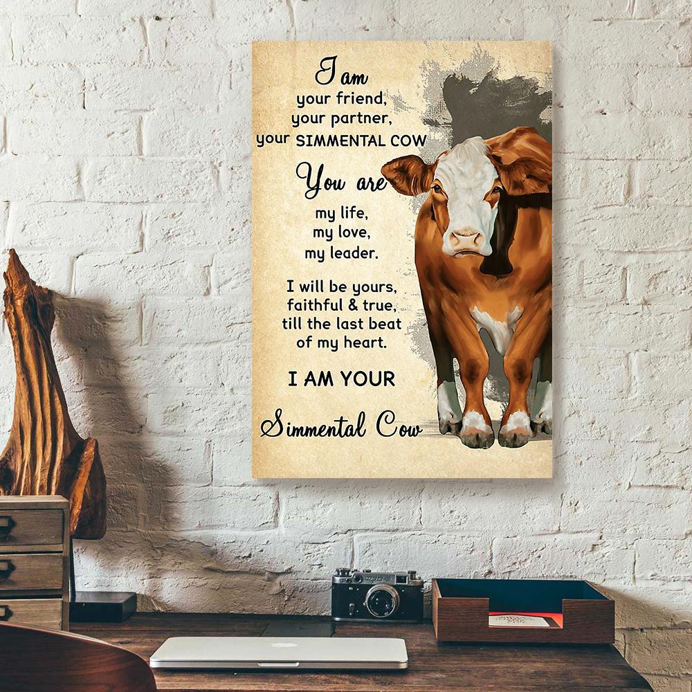 i am your simmental cow canvas prints wall art decor 4366