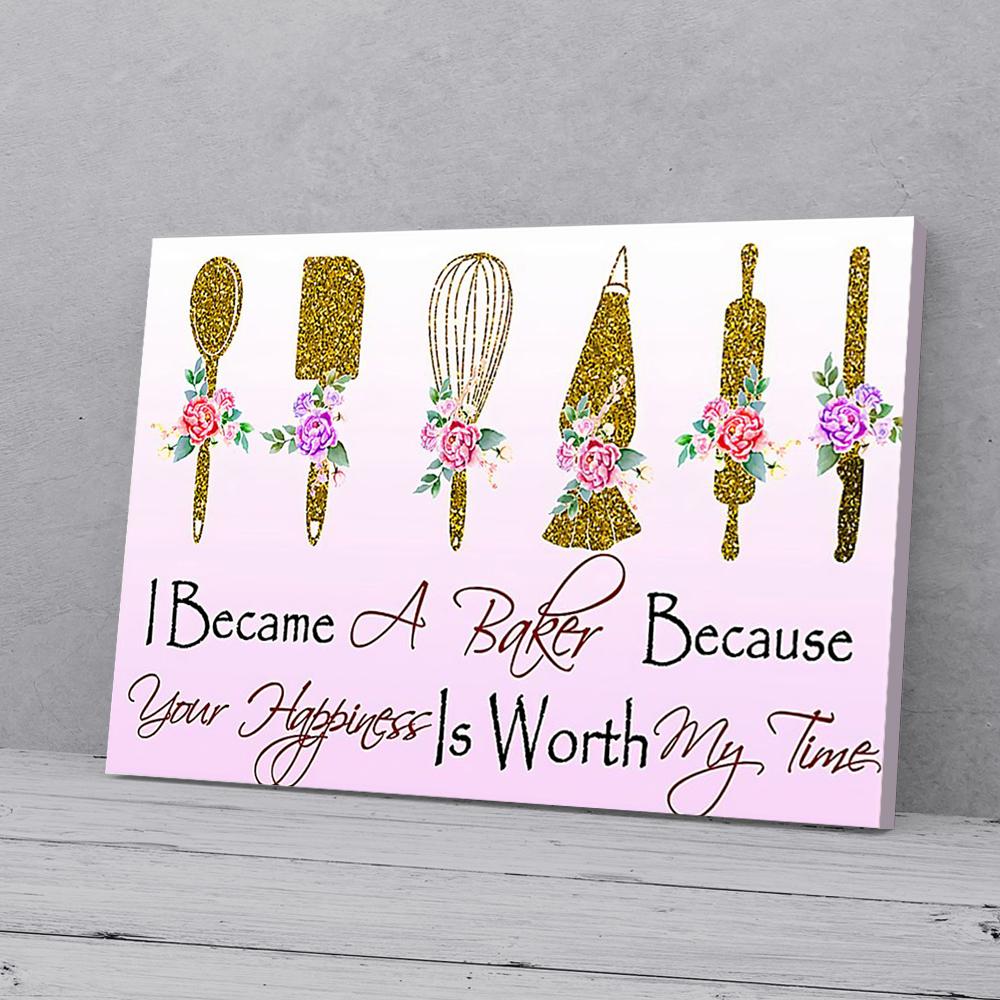 i became a baker canvas prints wall art decor 7008