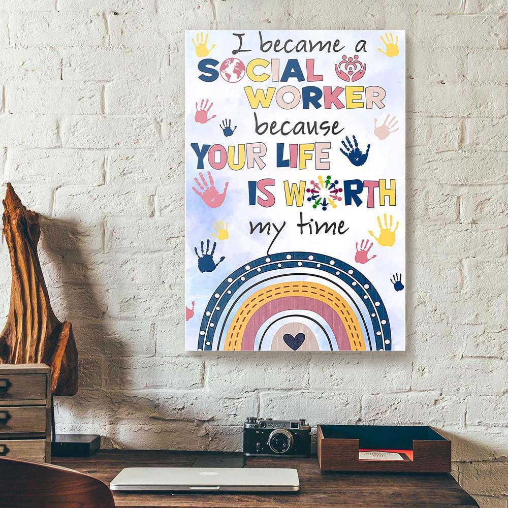 i became a social worker canvas prints wall art decor 6114
