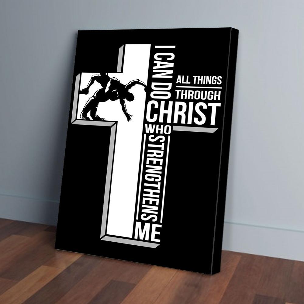 i can do christ who strengthens me wrestling canvas prints wall art decor 2331