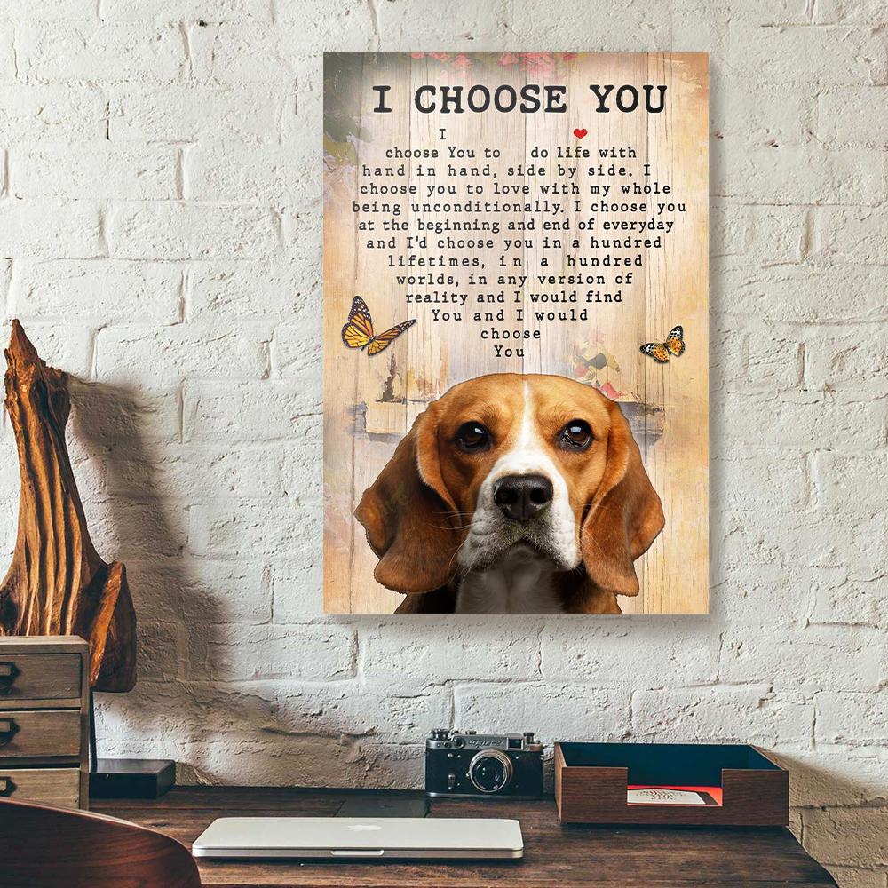 I Choose You To Do Life With Hand In Hand Beagle Canvas Prints - Wall Art Decor i choose you to do life with hand in hand beagle canvas prints wall art decor 5973