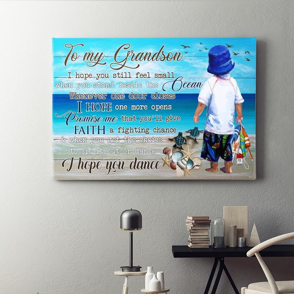 i hope you dance grandson boy beach life canvas prints wall art decor 4559
