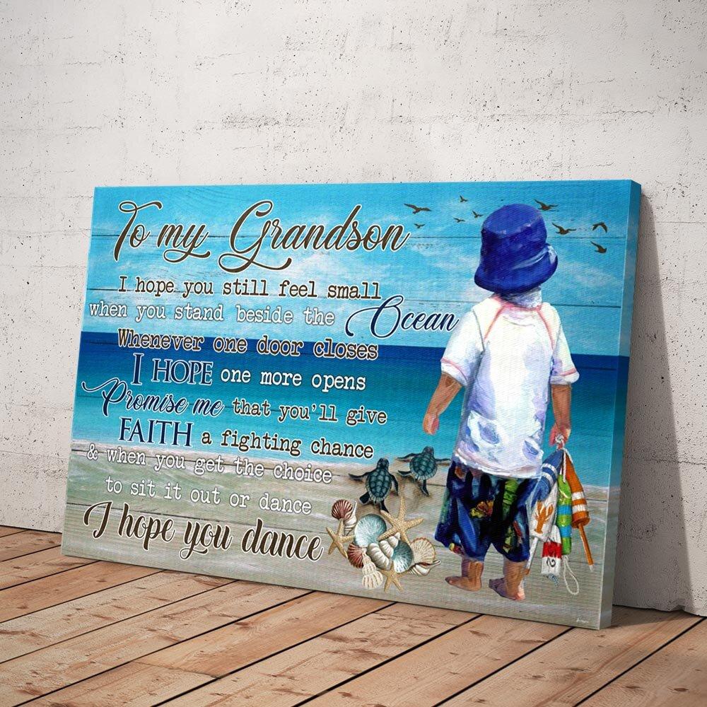 i hope you dance grandson boy beach life canvas prints wall art decor 5721