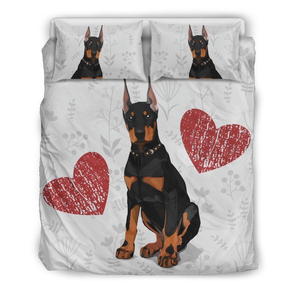 i love dobermans bedding set for lovers of doberman dogs 5317