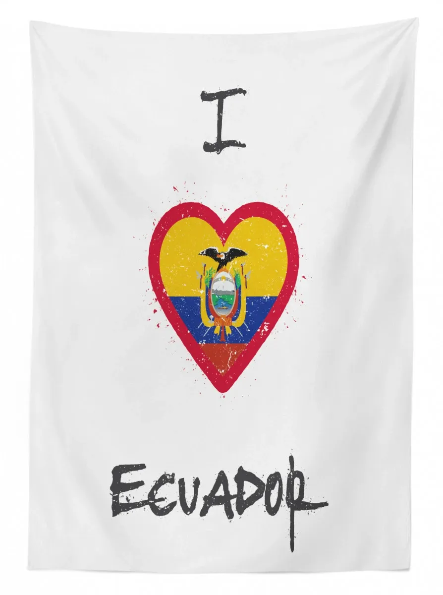i love ecuador heart flag 3d printed tablecloth table decor 3227
