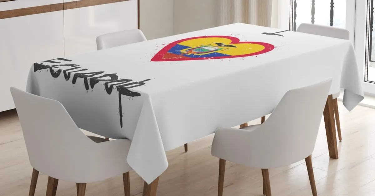 I Love Ecuador Heart Flag 3D Printed Tablecloth Table Decor i love ecuador heart flag 3d printed tablecloth table decor 8017