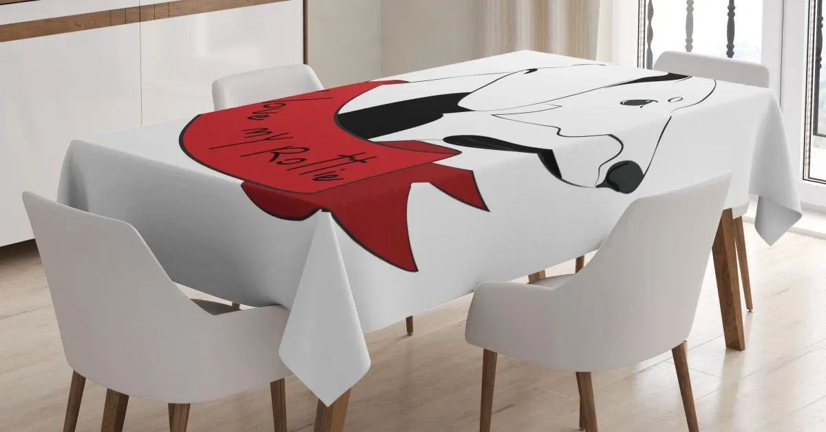 i love my rottie doodle 3d printed tablecloth table decor 2589