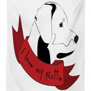 i love my rottie doodle 3d printed tablecloth table decor 6408
