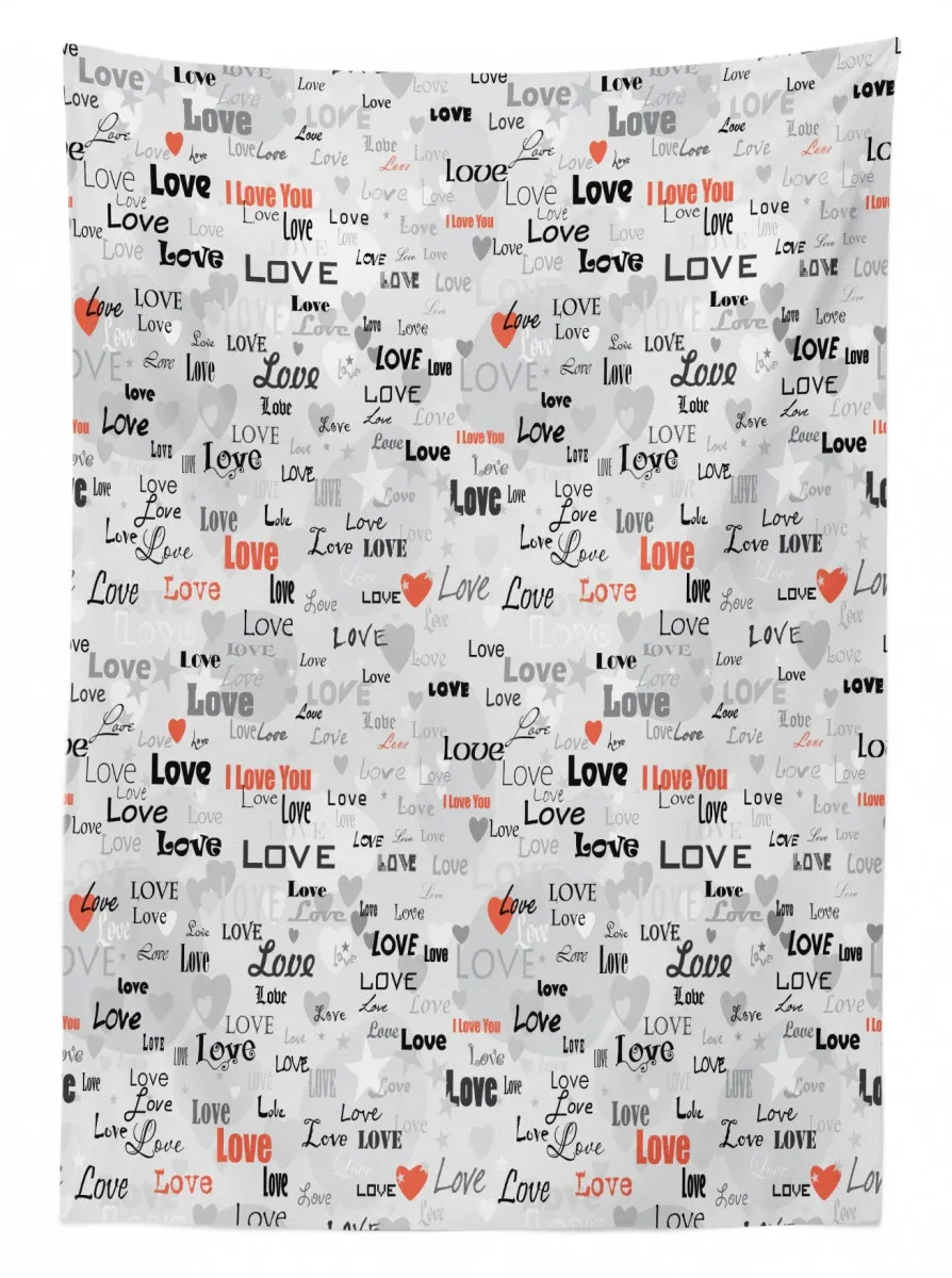 i love you hearts 3d printed tablecloth table decor 1339