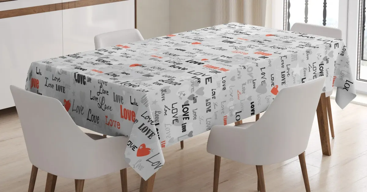 i love you hearts 3d printed tablecloth table decor 6997