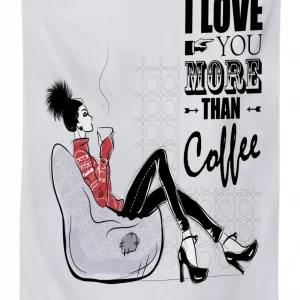 i love you more than coffee 3d printed tablecloth table decor 7322