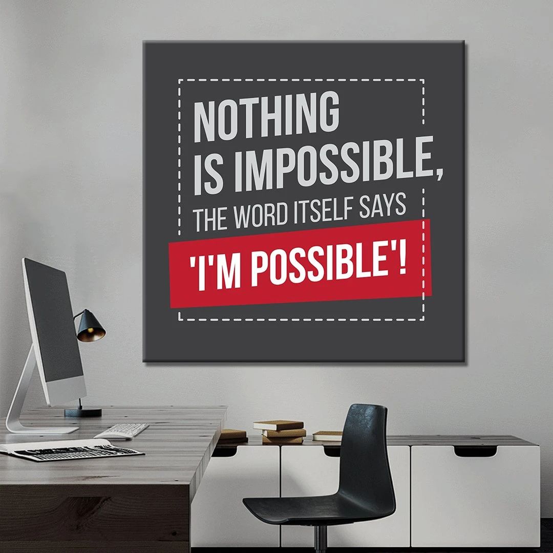 I' M Possible Motivational Positive Canvas Print - Wall Art Decor i m possible motivational positive canvas print wall art decor 6777