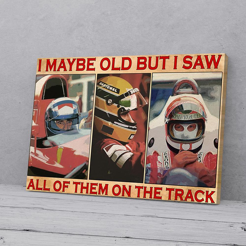 i maybe old but i saw car racing canvas prints wall art decor 8740