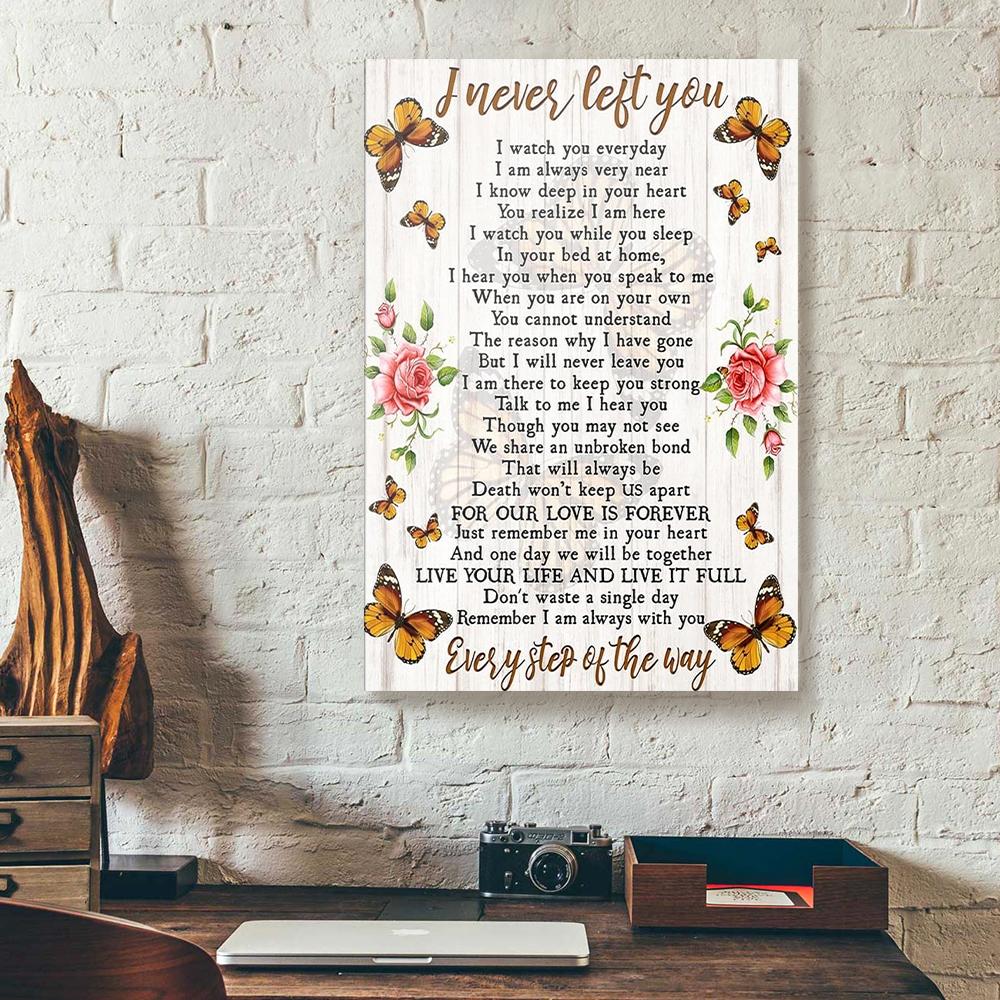 I Never Left You Butterfly Canvas Prints - Wall Art Decor i never left you butterfly canvas prints wall art decor 1559