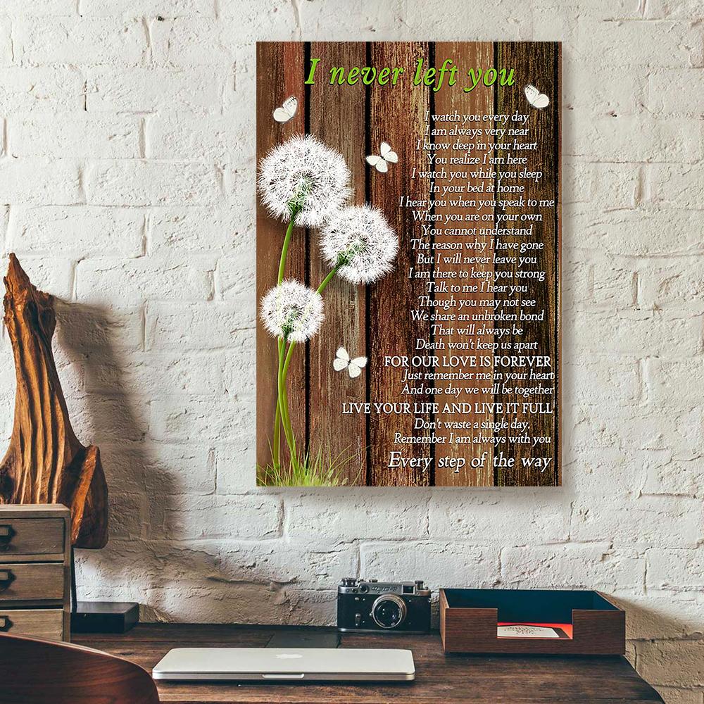 i never left you dandelion butterfly canvas prints wall art decor 1518