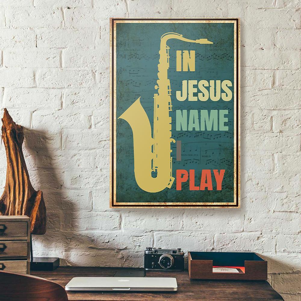 i play saxophone canvas prints wall art decor 7190