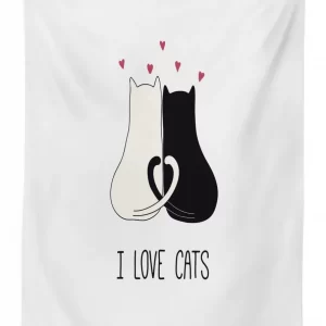 ideal for cat lovers cuddle 3d printed tablecloth table decor 7782