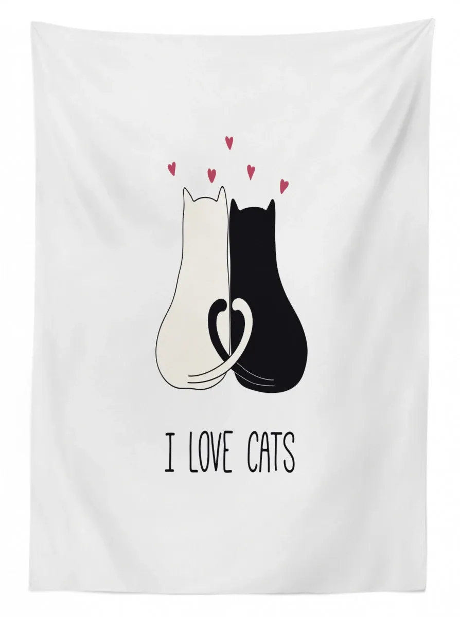 ideal for cat lovers cuddle 3d printed tablecloth table decor 7782