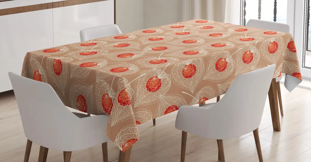 image of cape gooseberries 3d printed tablecloth table decor 4362