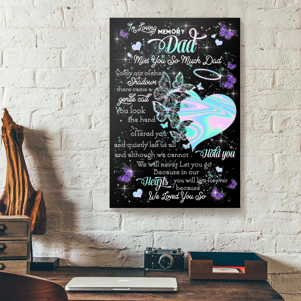 in loving memory dad butterfly canvas prints wall art decor 6401