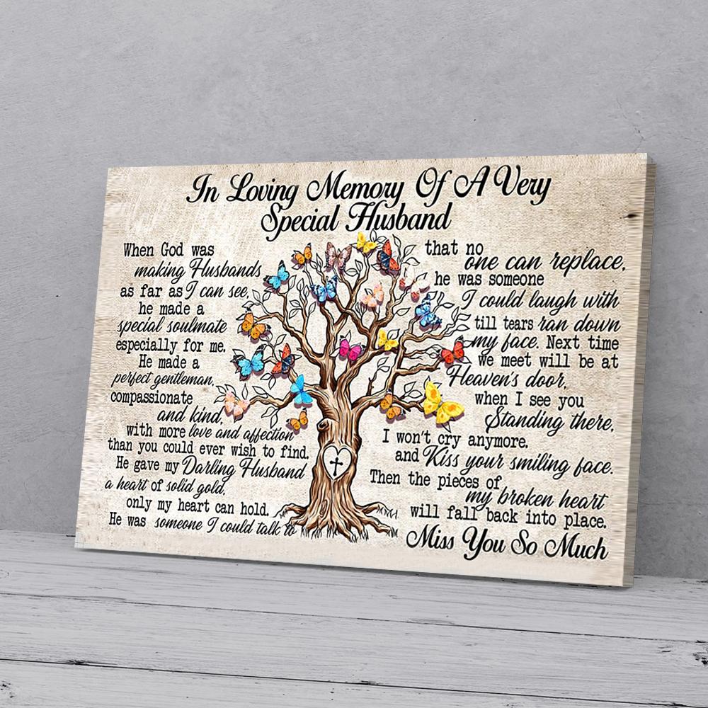 In Loving Memory Of A Very Special Husband Butterfly Canvas Prints - Wall Art Decor in loving memory of a very special husband butterfly canvas prints wall art decor 1960