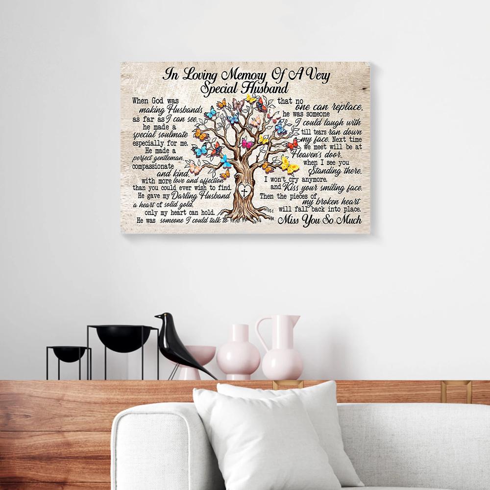 In Loving Memory Of A Very Special Husband Butterfly Canvas Prints - Wall Art Decor in loving memory of a very special husband butterfly canvas prints wall art decor 7245