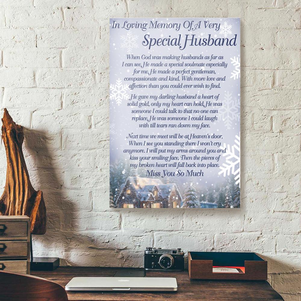 in loving memory of my special husband christmas canvas prints wall art decor 5850