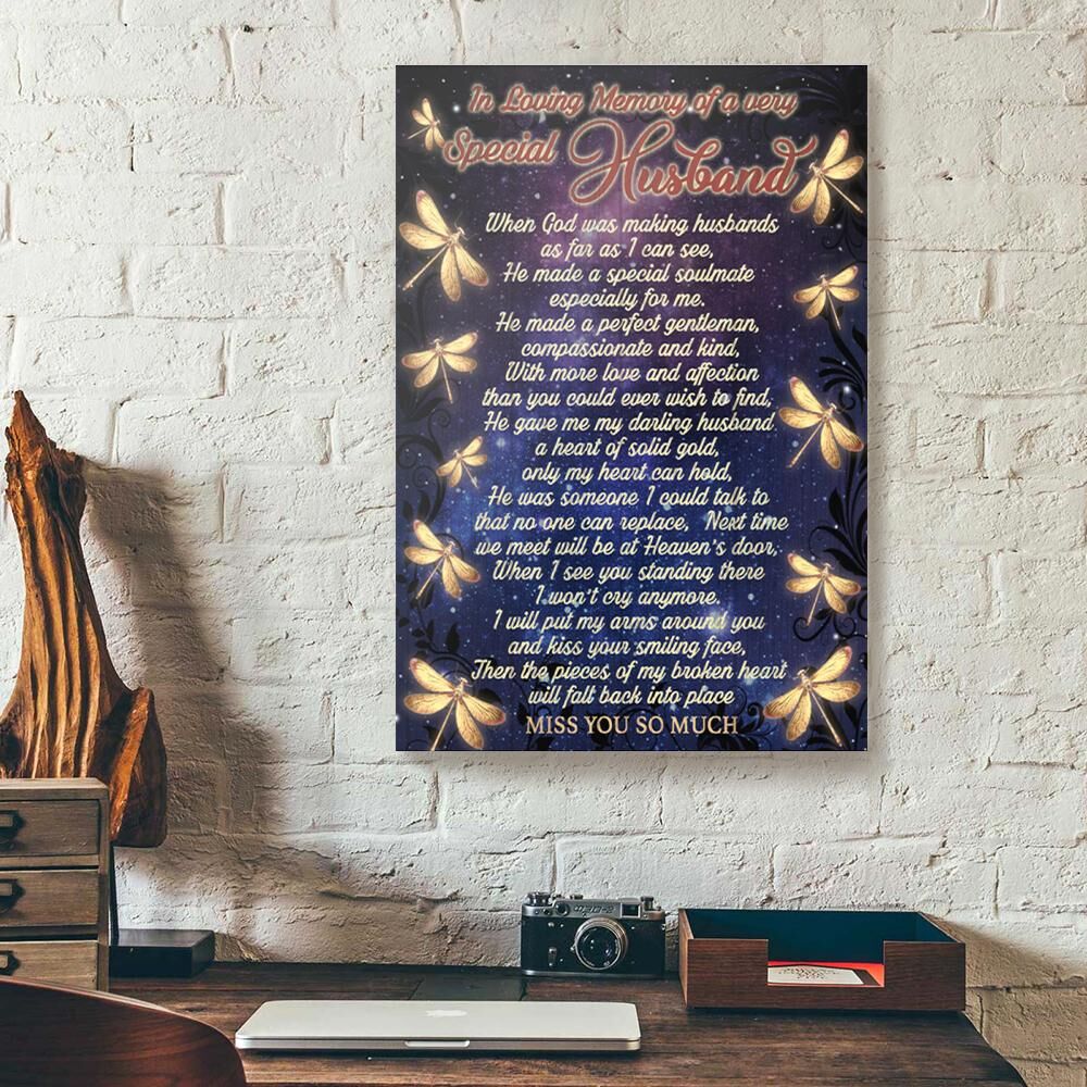 In Loving Memory Of My Special Husband Dragonfly Canvas Prints - Wall Art Decor in loving memory of my special husband dragonfly canvas prints wall art decor 3358