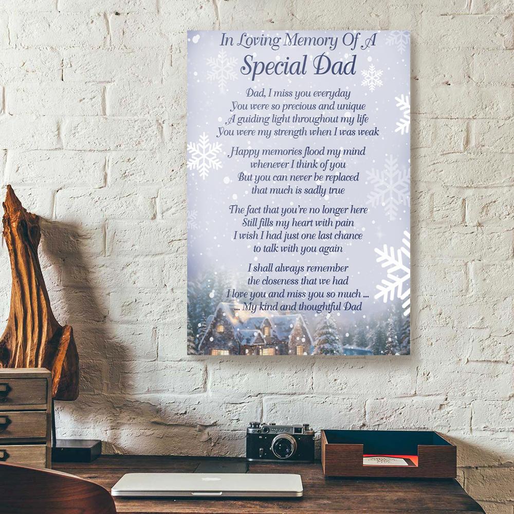 in loving memory of special dad christmas canvas prints wall art decor 8316