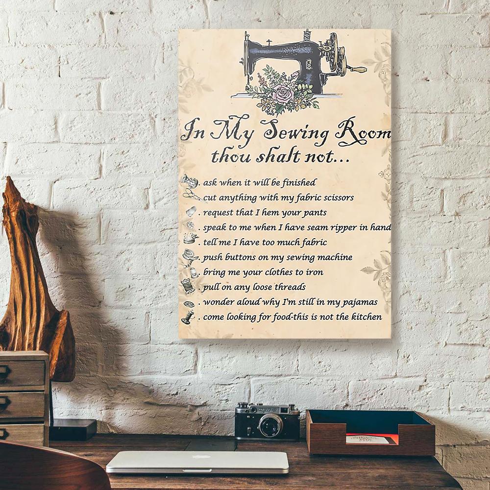 in my sewing room thou shalt not sewing canvas prints wall art decor 1636