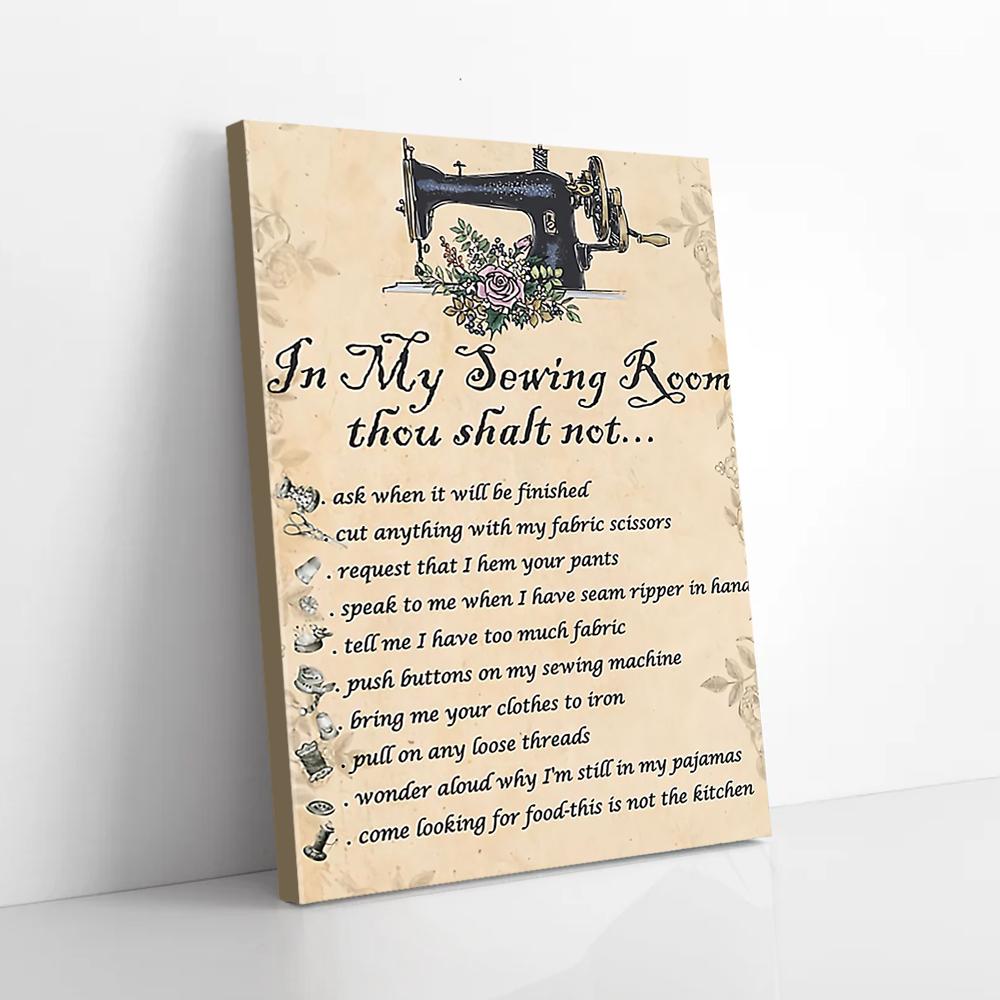in my sewing room thou shalt not sewing canvas prints wall art decor 2188