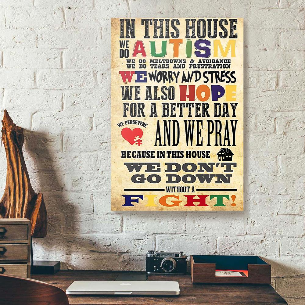 in this house we do autism canvas prints wall art decor 8085
