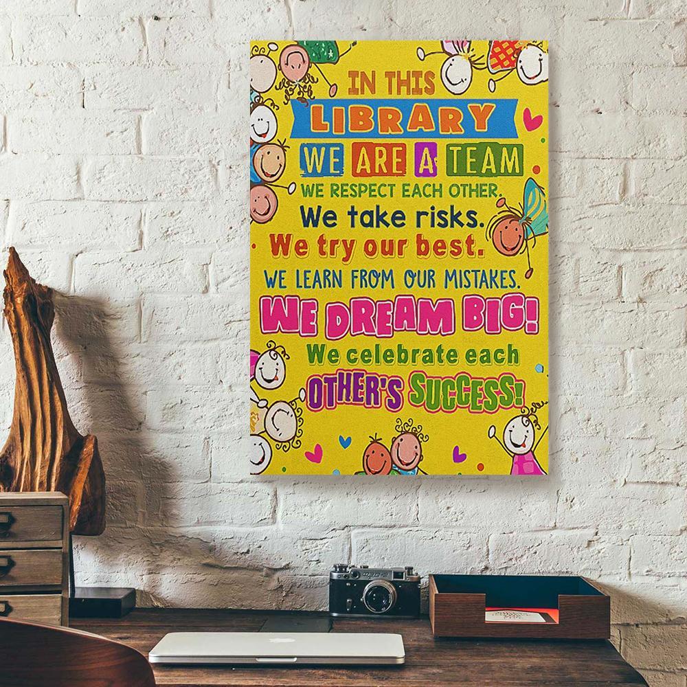 in this library teacher canvas prints wall art decor 8227
