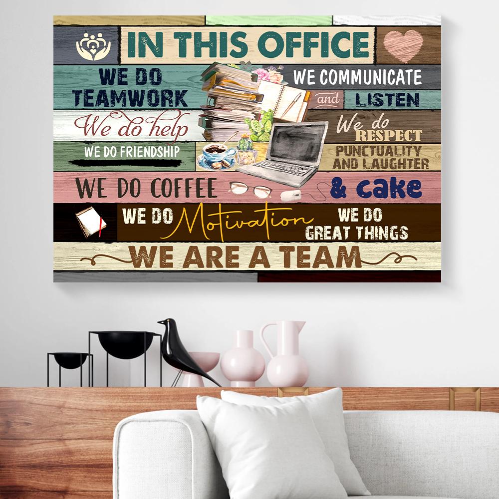 In This Office We Are A Team Teamwork Vintage Canvas Prints - Wall Art Decor in this office we are a team teamwork vintage canvas prints wall art decor 3663
