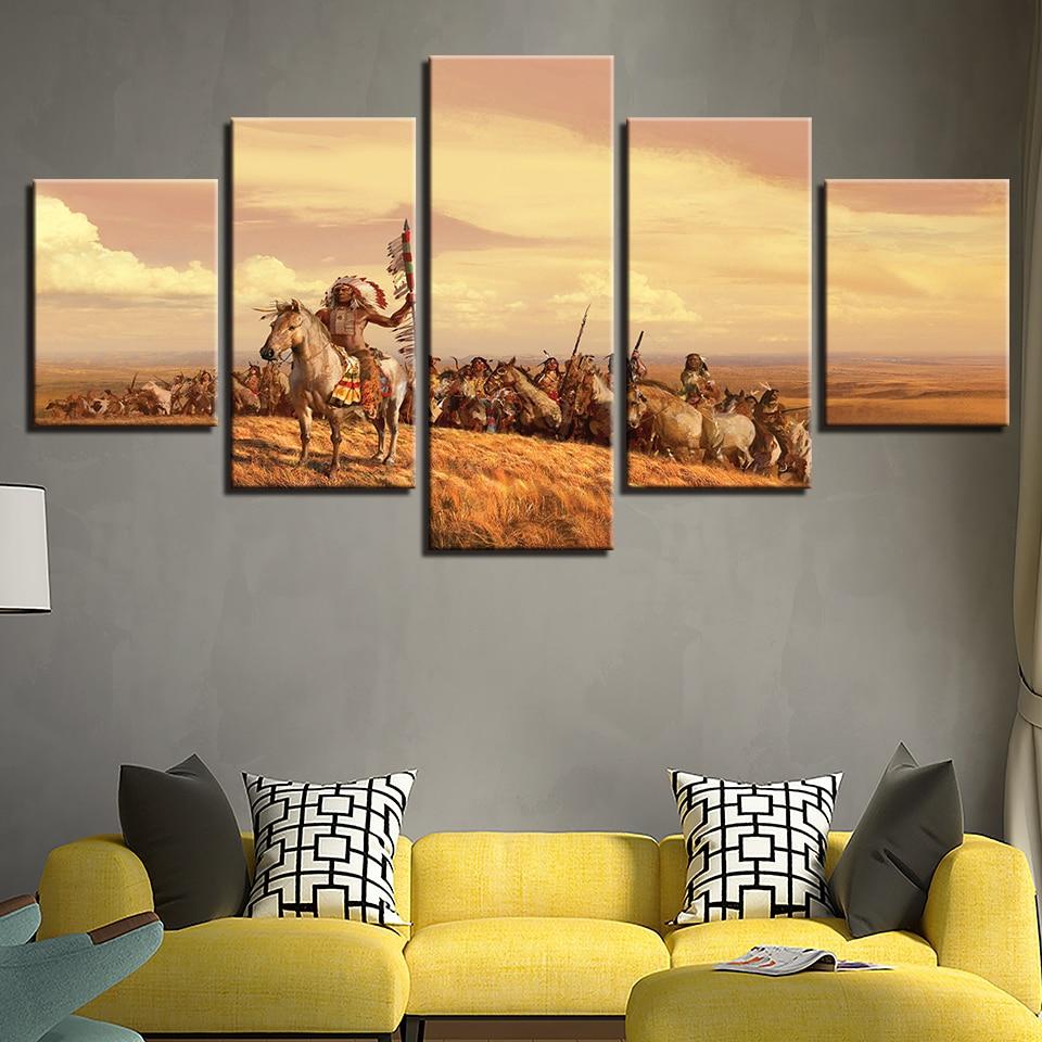 india 22 abstract 5 panel canvas art wall dcor 6145