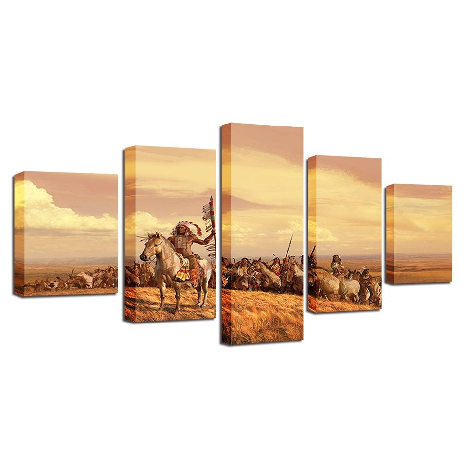 india 22 abstract 5 panel canvas art wall dcor 7512