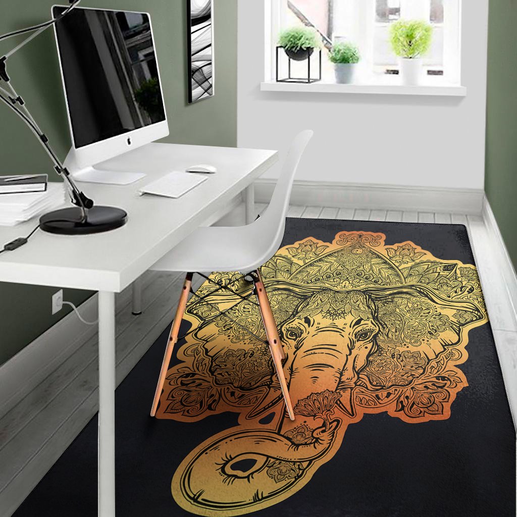 indian tribal spiritual elephant print area rug floor decor 8683
