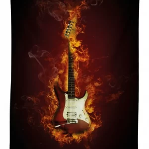 instrument in flames 3d printed tablecloth table decor 5441