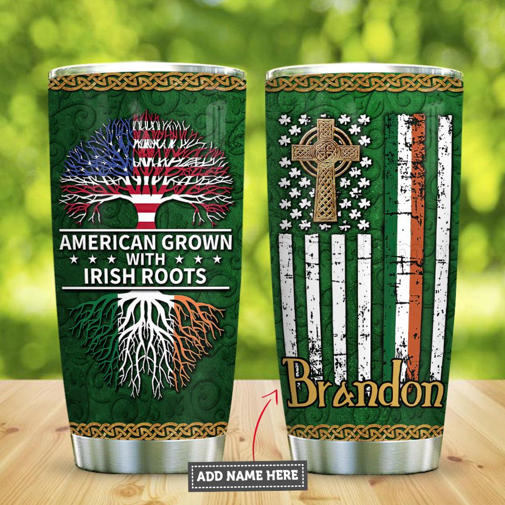 irish roots american personalized stainless steel tumbler 4811