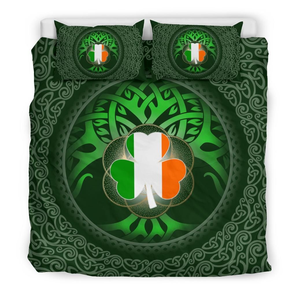 irish shamrock and tree of life shamrock st patricks day duvet cover bedding set 1175