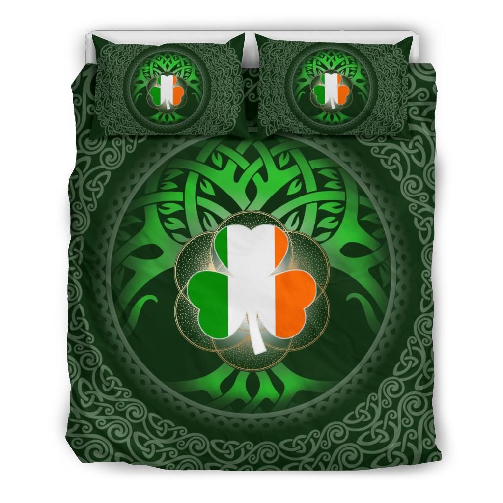 irish shamrock and tree of life shamrock st patricks day duvet cover bedding set 1827