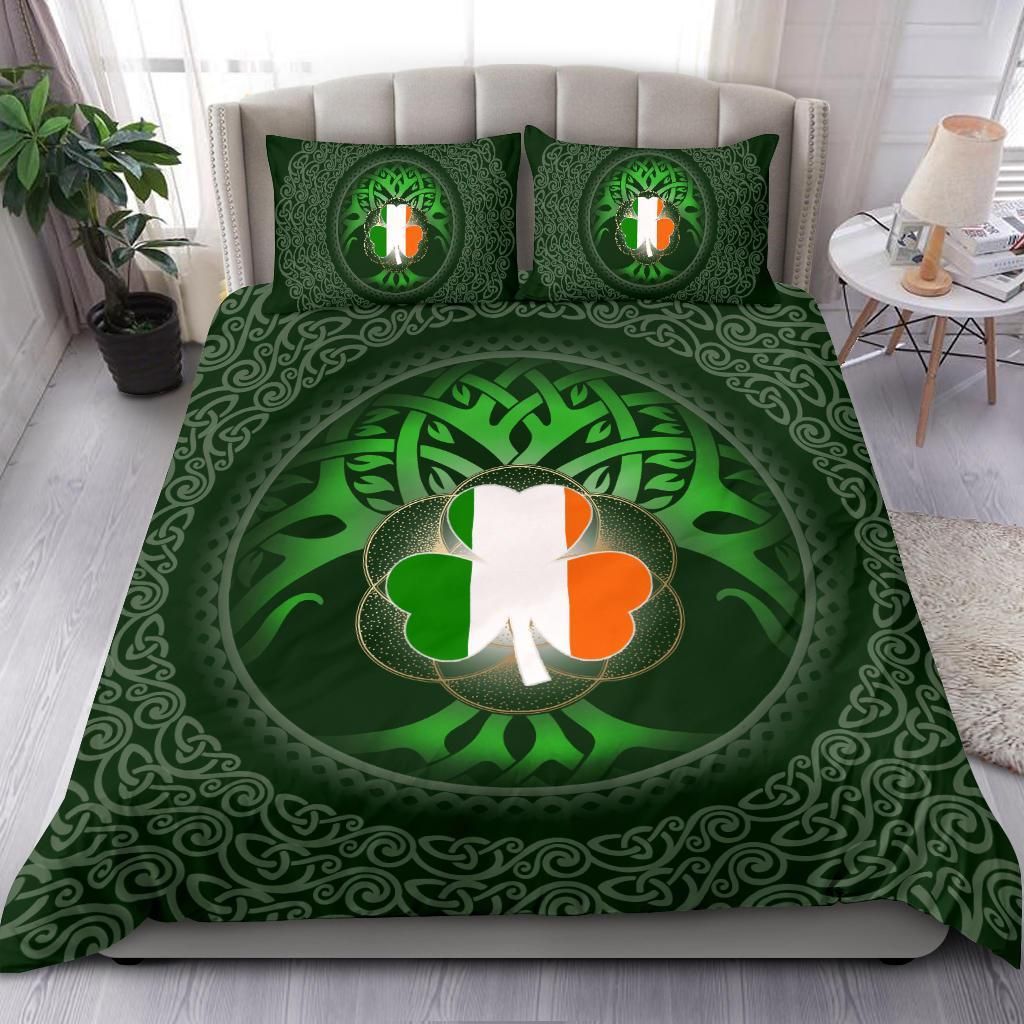 irish shamrock and tree of life shamrock st patricks day duvet cover bedding set 2052